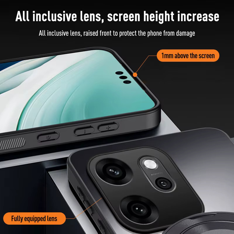 Magnetische Schutzhülle mit Ringständer und Objektivschutz für Xiaomi 17 Pro Max 15 15T 14 14T 13 13T 12 12T 11 Pro Lite in Weiß mit MagSafe Kompatibilität - Bild 5