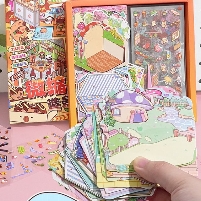 100 Blatt Miniatur-Landschaftsaufkleber-Set in Multicolour für DIY-Collagen und Notizbuch-Dekoration - Bild 1