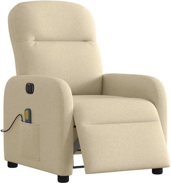 vidaXL Elektrischer Massagesessel in Creme mit Stoffbezug und Armlehnen B/T/H: 88 x 42 x 110 cm - Bild 1