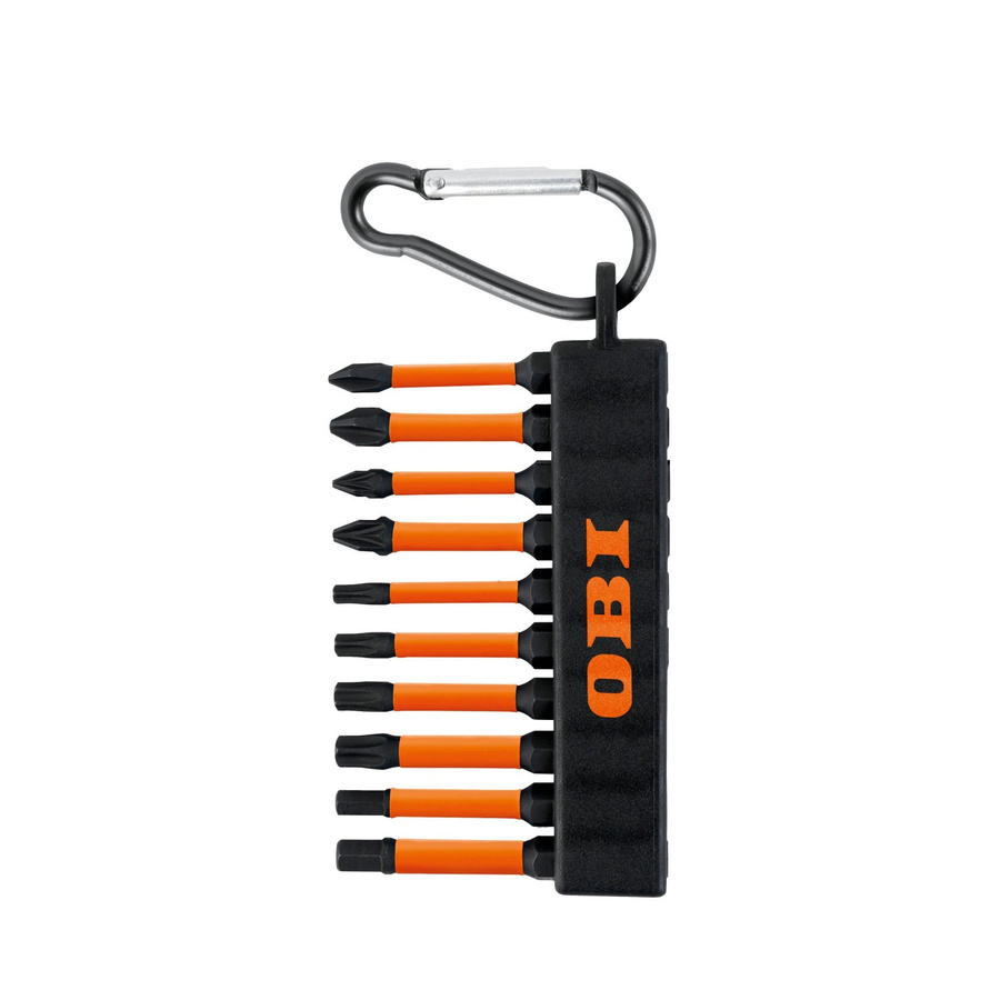OBI Karabiner Bit-Set 10-teilig in Schwarz und Orange - Bild 2