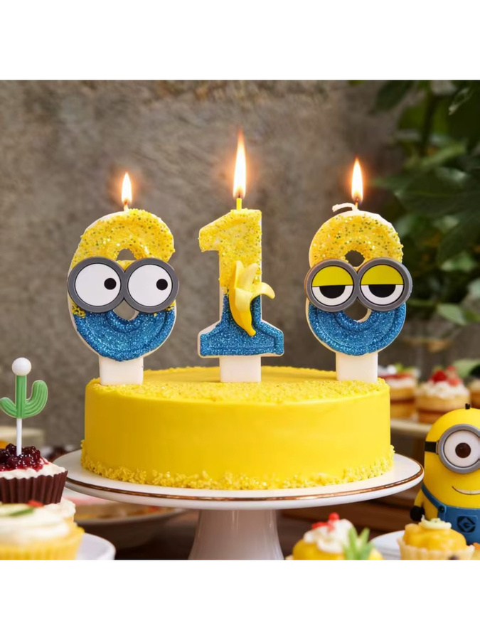 Gelbe Bananenmann-Keramikfigur von Potdemiel als Kuchendekoration für Kindergeburtstage und Partys - Bild 3