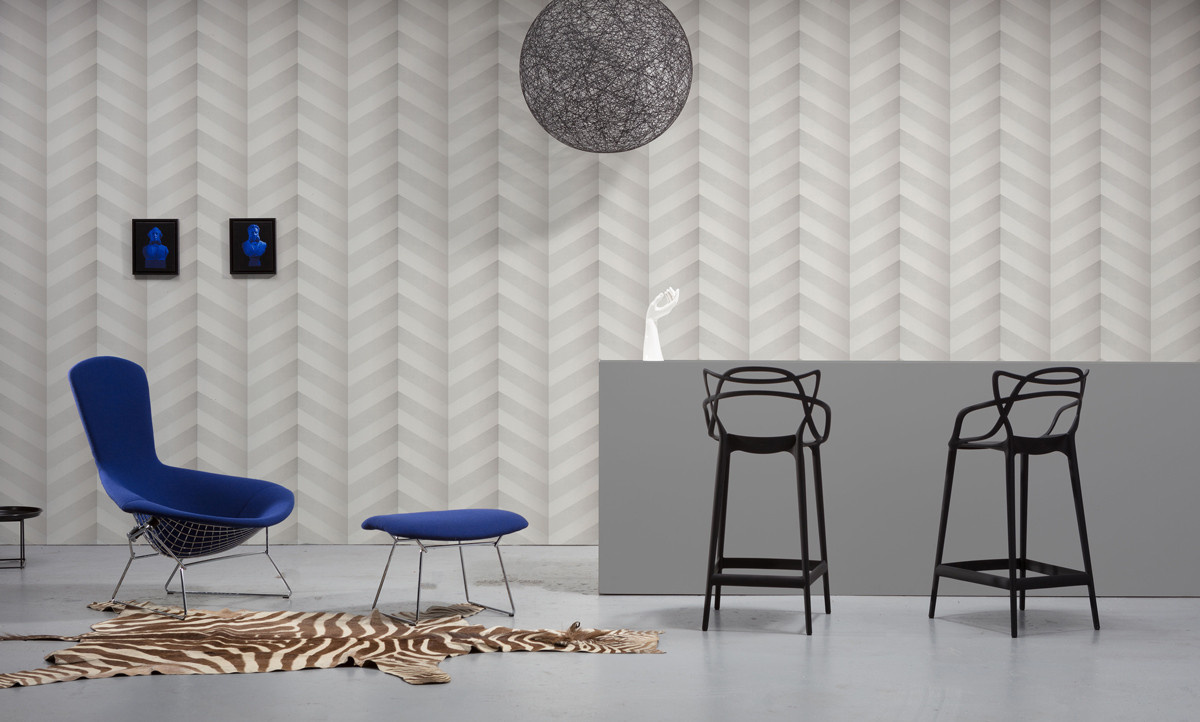 NLXL Tapete Graphic Chevron STB-01 in Grau, geometrisches Vliesdesign, modern und abstrakt - Bild 1