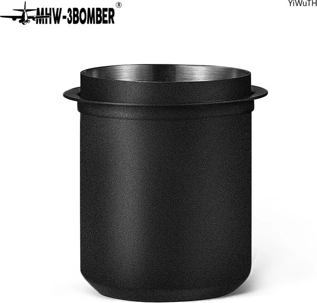 MHW-3BOMBER Espresso-Kaffeedosierbecher aus Edelstahl in Schwarz, kompatibel mit 58mm Siebträgern - Bild 1