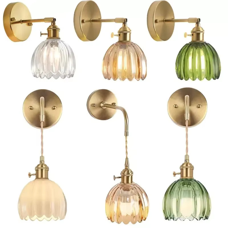 Moderne Lava Ball Wandleuchte aus Glas und Metall mit E27 Fassung, verstellbare LED-Nachttischlampe in Multicolour und Gold/Messing für Schlafzimmer und Arbeitszimmer - Bild 3