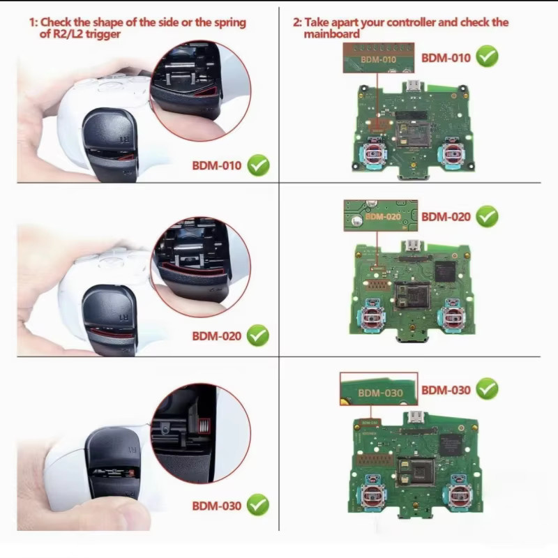 Linke und rechte Trigger-Tasten für PS5 DualSense Controller L1R1 L2R2 Adaptive Haptische Trigger BDM-010 BDM-020 BDM-030 Schwarz - Bild 2
