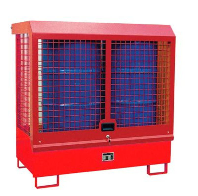 Gefahrstoff-Depot BAUER Typ GD-C aus Stahl mit Zylinderschloss, Farbe: Feuerrot RAL 3000, Auffangvolumen: 220 l, B/T/H: 82,0 x 143,0 x 139,0 cm - Bild 3