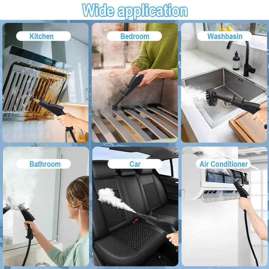 BALASHOV Handdampfreiniger mit Hochdruck und Hochtemperatur in Grau mit 1200 ml Wassertank für Haushalt, Gewerbe und Auto - Bild 2