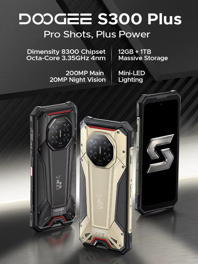 DOOGEE S300 Plus 5G Outdoor-Smartphone in Silber mit Dimensity 8300, 12GB RAM, 1TB Speicher, 11000mAh Akku, 6,78 Zoll Bildschirm, 200MP Kamera und NFC mit Android 16 - Bild 7