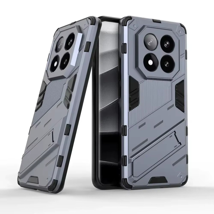 2-in-1 Hybrid-Armor Hartschalenhülle für Xiaomi Redmi Note 14 Pro Plus 4G 5G in Grün mit Stoßfestem Schutz und Klappbarem Ständer - Bild 2