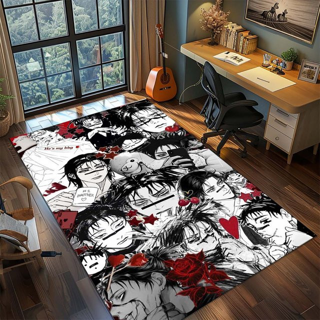 YglTen Jujutsu Kaisen Anime Teppich aus Polyester, rutschfest und waschbar, B: 160 cm, T: 230 cm - Bild 1