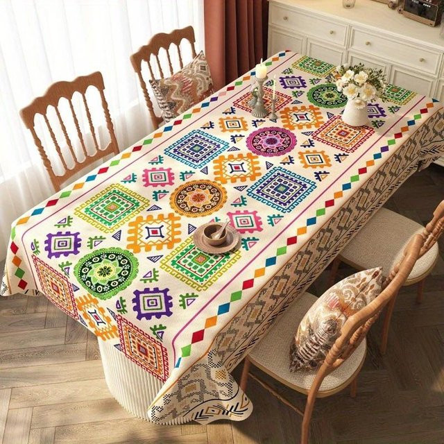 Rechteckige Tischdecke von JMG Household Supplies mit böhmischem floralem Muster in Mehrfarbig, B/B: 90 x 140 cm - Bild 1