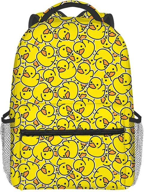 Doppellagiges Klapp-Federmäppchen von Great Bags mit Regenbogen-Print in Gelb aus Polyester - Bild 1