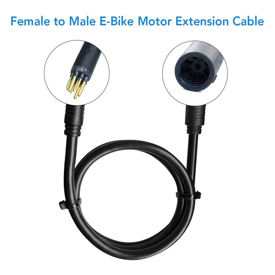 Wasserdichtes 9-poliges E-Bike-Motor-Verlängerungskabel von Buchse zu Stecker in Schwarz - Bild 2
