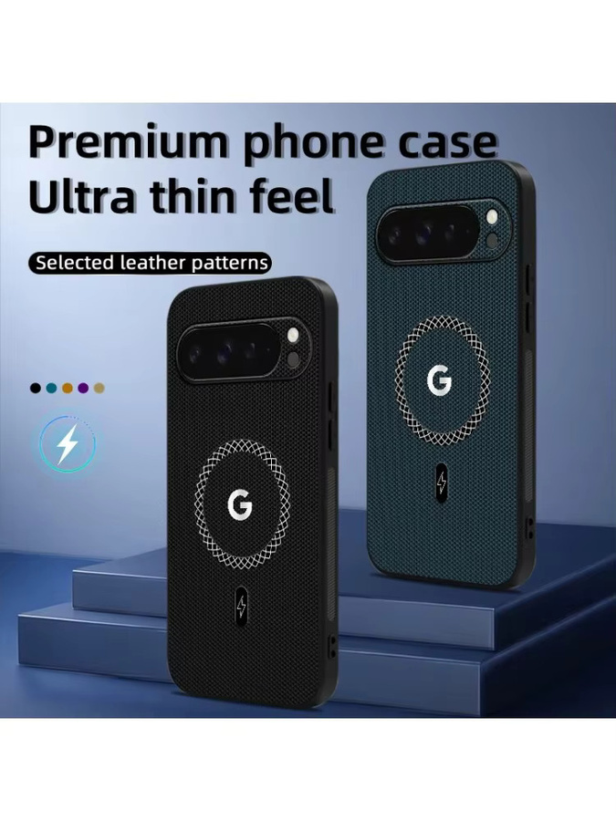 Premium Leder Magnetisches Kabelloses Ladeetui für Google Pixel 11 10 9 8 7 6 A Pro XL in Braun - Bild 5