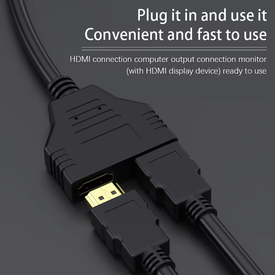 Maerknon HDMI Splitter 1 In 2 Out Full HD 1080P mit Audio Interface in Schwarz - Bild 4