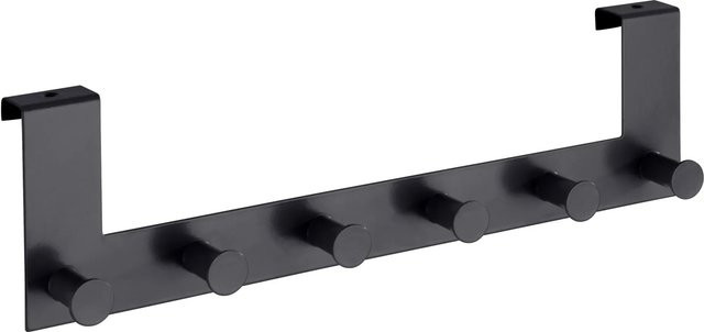 Wenko Türgarderobe Celano mit 6 Haken in Schwarz, B/T/H: 39 x 11 x 5,5 cm - Bild 1