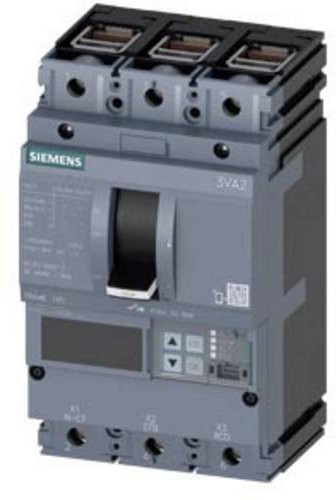 Siemens 3VA2163-8KQ36-0AA0 Leistungsschalter in Grau mit einem Einstellbereich von 25 - 63A und einer maximalen Schaltspannung von 690 V/AC - Bild 1