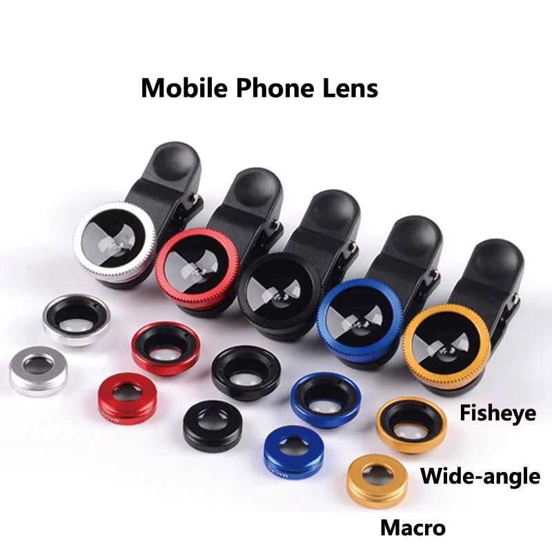 Abay 3-in-1 Kamera-Kit für Smartphones mit Weitwinkel-, Zoom- und Fischaugen-Makroobjektiv in Schwarz und Silber - Bild 6