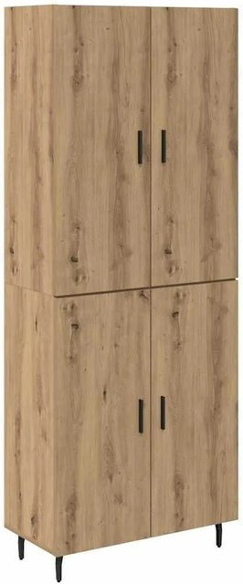 vidaXL Highboard 2-teilig in Artisan-Eiche mit Glastüren, B/T/H: 120 x 34 x 69,5 cm - Bild 1