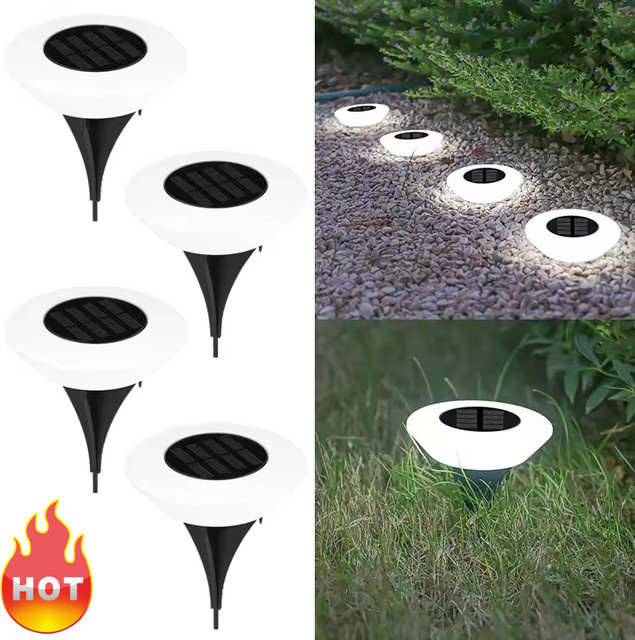 XMSJ Solar LED Gartenleuchte Set in Weiß für Außenbereich und Gartenwege - Bild 1