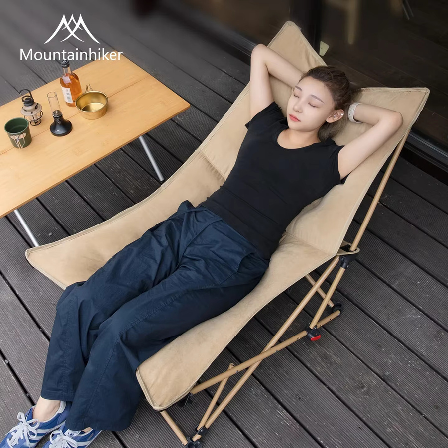 Mountainhiker Klappbarer Campingstuhl mit hoher und verstellbarer Rückenlehne für Outdoor und Freizeit in Schwarz oder Beige - Bild 2