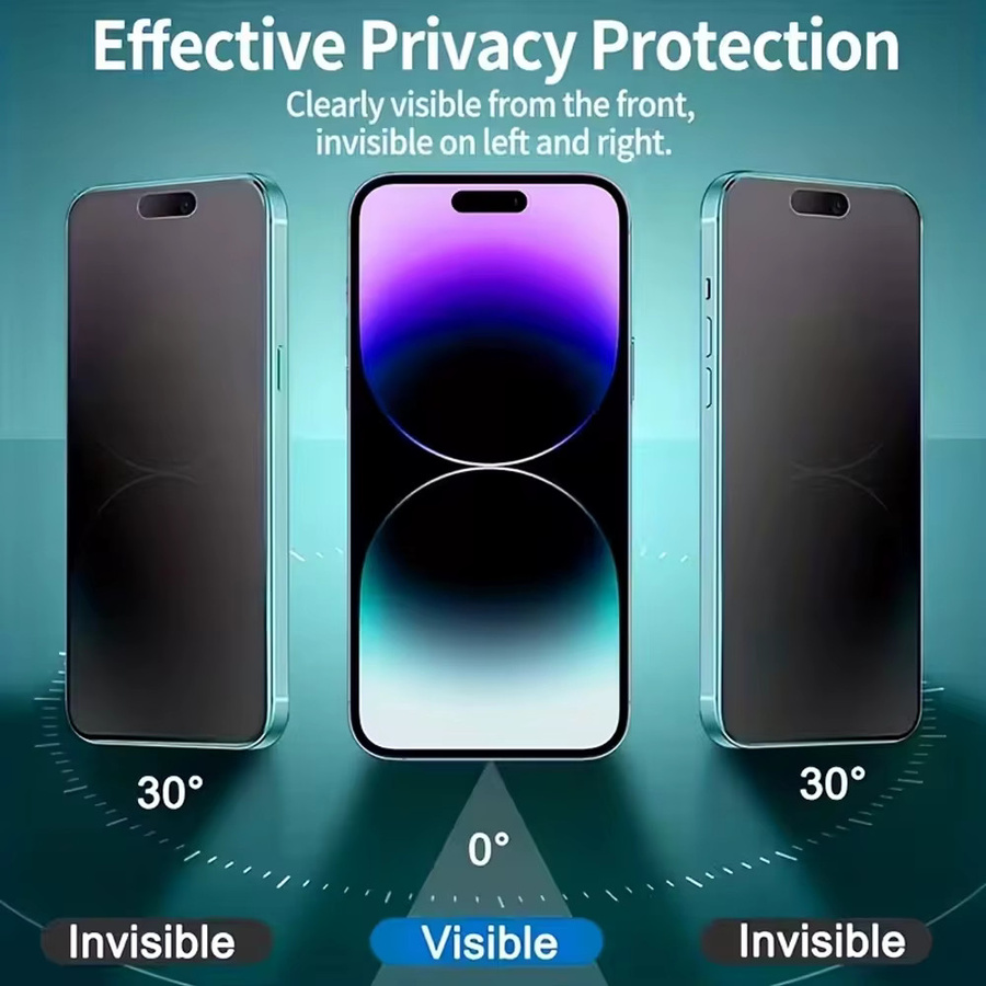3er-Set Mattes Sichtschutzglas für iPhone 12 13 14 15 16 17 Pro Max Air und XS 11, Oleophobe Displayschutzfolie in Transparent - Bild 5