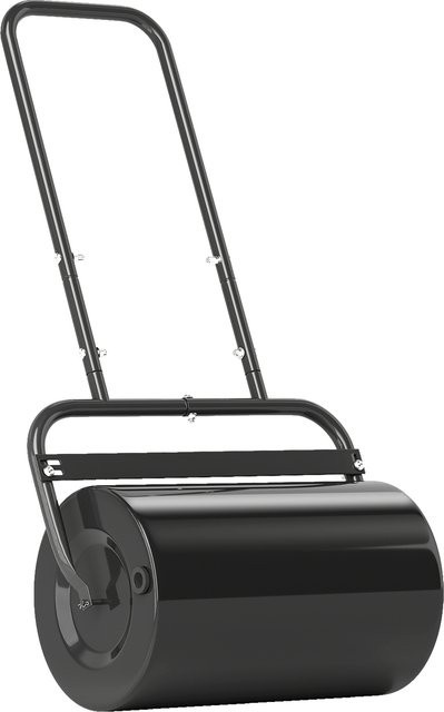 Outsunny Rasenwalze mit U-Griff in Schwarz aus Metall, Durchmesser: 32 cm, B/T/H: 57 x 32,5 x 107 cm, Fassungsvermögen: 38 l Wasser oder 62 kg Sand - Bild 1