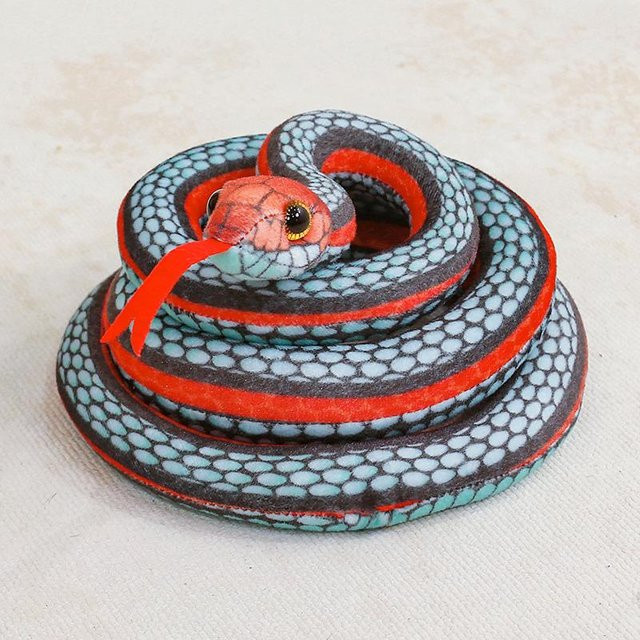 Yiran toy Boa Schlangenpuppe, Plüschtier, Gelb Rot Braun Grün, 160cm - Bild 1