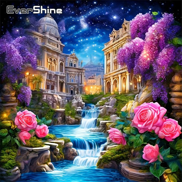 EverShine Diamant-Mosaik Set mit floralem Rosen-Motiv in Mehrfarbig für Erwachsene - Bild 1