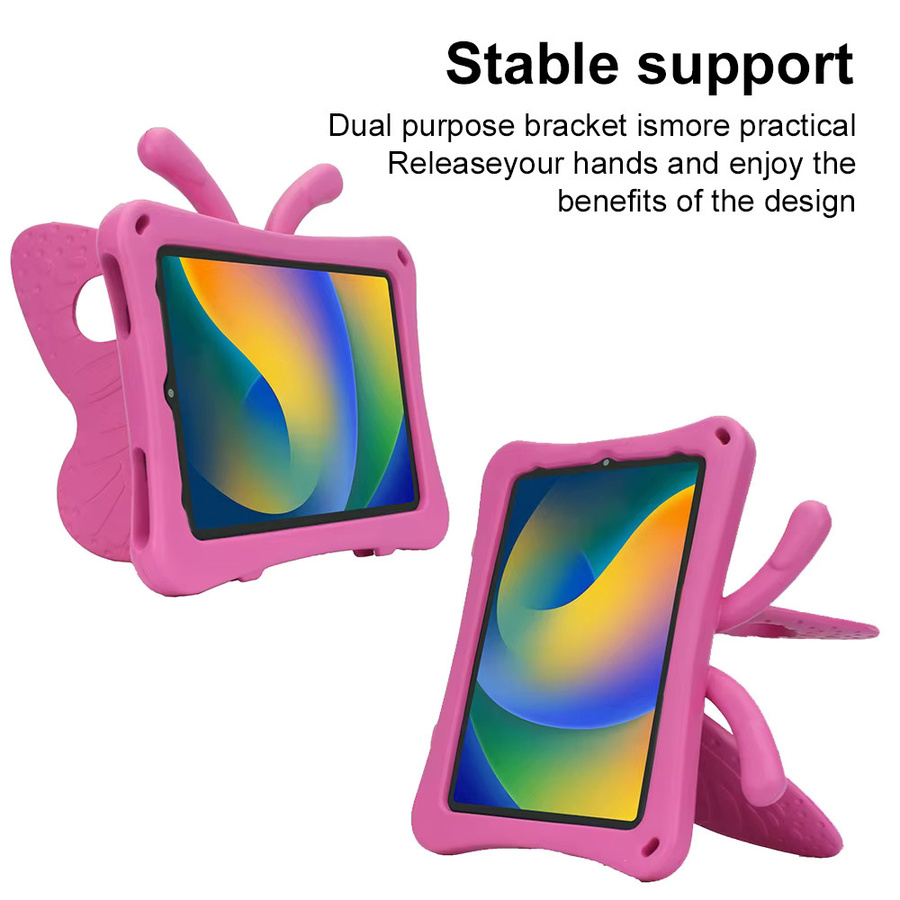 Stoßfeste AKABEILA EVA Tablet-Hülle mit Schmetterlingsmotiv und Standfunktion für iPad Modelle in Grün oder Pink - Bild 2
