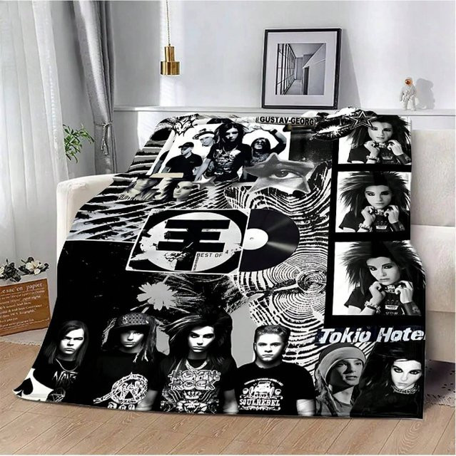 Tokio Hotel Band Picknickdecke Spring Symphony Schwarz B/B: 150 x 180 cm - Bild 1
