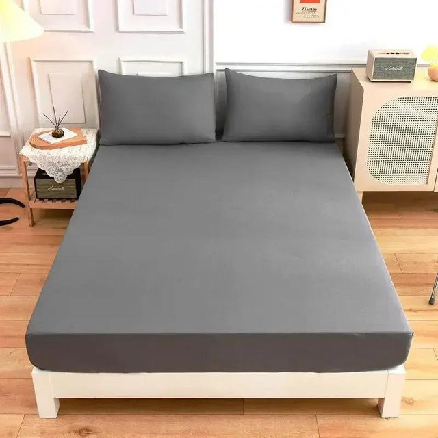 Your Warm Home Spannbettlaken aus Polyester in Grau, weiches Matratzenbezug mit Gummiband, B/T/H: 120 x 200 x 30 cm - Bild 1