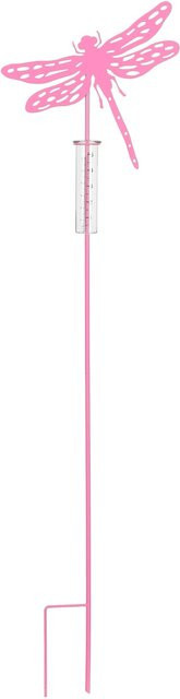 Mica Decorations Gartenstecker Libelle in Rosa und Blau aus Metall, B/T/H: 29 x 7 x 116 cm - Bild 1
