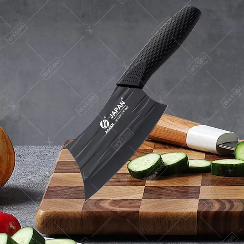 WXCOO Japanisches Kochmesser aus Edelstahl in Schwarz als Allzweck-Hackmesser und Küchenmesser - Bild 2