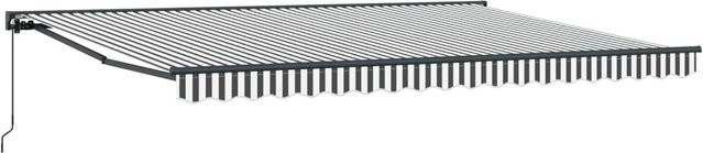 vidaXL Manuell Einziehbare Markise mit Semi-Cassette in Anthrazit und Weiß, B: 400 cm, T: 350 cm - Bild 1