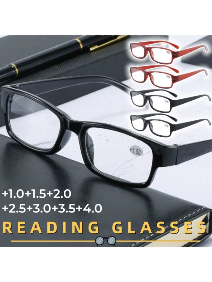 MOYOKA Lesebrille, rechteckiger Rahmen, Vollrand, Kunststoff, schwarz - Bild 4