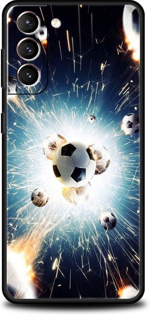 Silikon Handyhülle mit Fußball Sport Soccer Design für Samsung Galaxy S24 S23 S22 S21 S20 S10 S9 S8 Plus 5G und FE Modelle, Multicolor - Bild 1