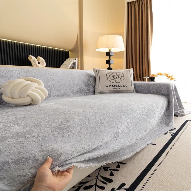 Sofabezug aus Jacquard-Baumwolle und Wolle in Cremefarben und Beige von 静岩汐洁 - Bild 1
