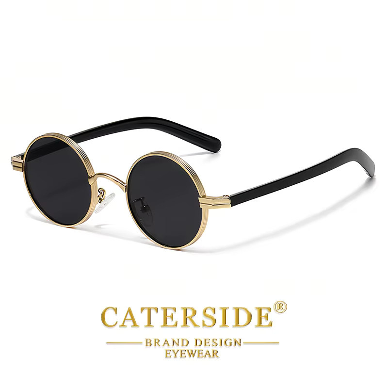 CATERSIDE Sonnenbrille, Rund, Metall, Vollrand, Unisex - Bild 2