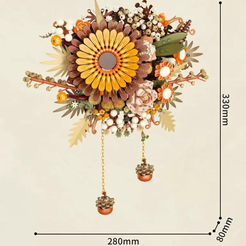 kidsland DIY Pflanzen-Kunst Wandblumen Sonnenblumen Baustein-Modell als Kinder-Puzzle-Set für das Wohnzimmer - Bild 4