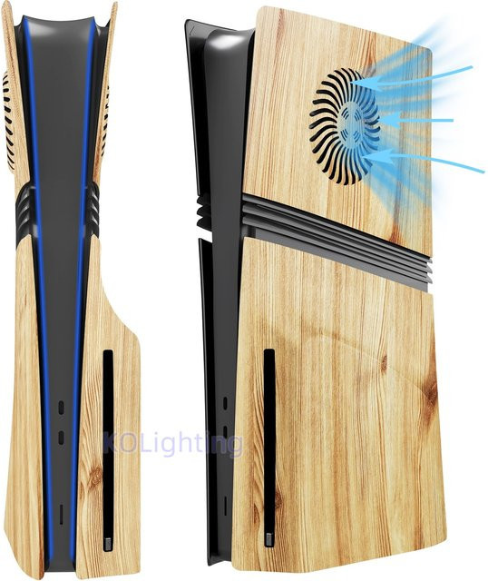 Kolorkoli Holz-Frontplatte mit Kühlöffnung für PS5 Pro Disc Edition in Braun - Bild 1