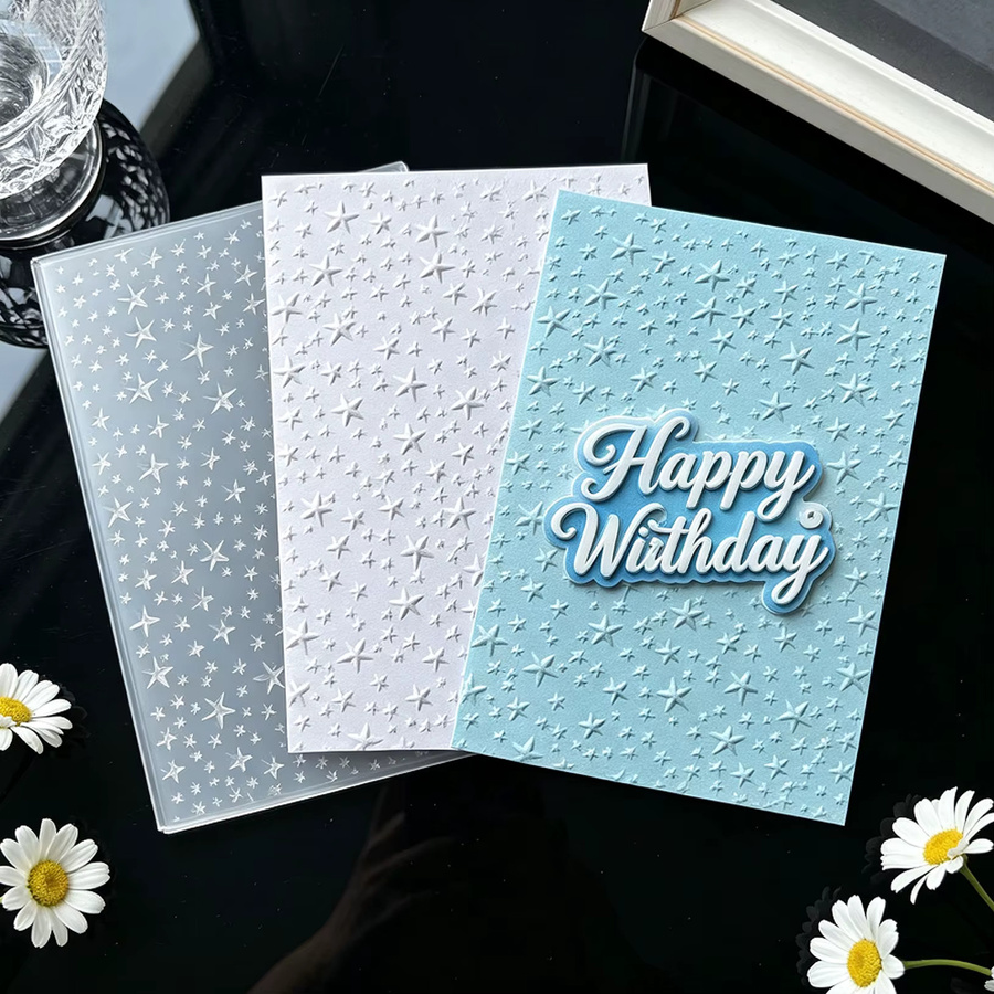 3D-Prägeschablone Sternenhimmel für DIY Papierkunst mit konkaver und konvexer Textur - Bild 3