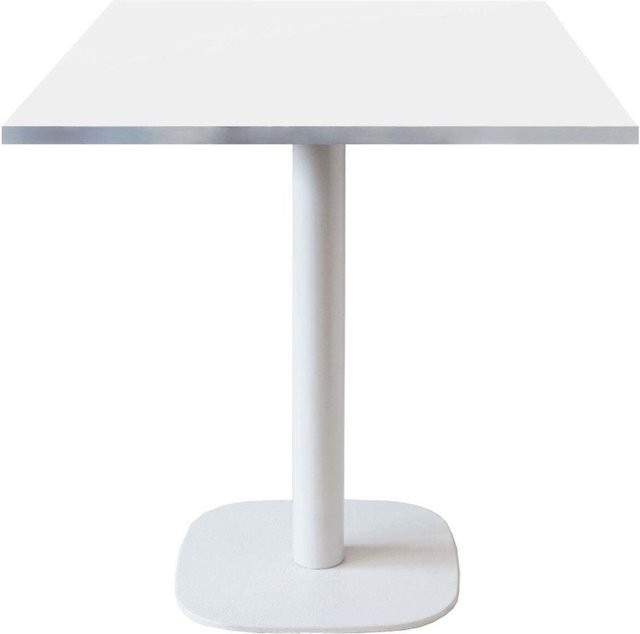RestooTab Tisch Round quadratisch in Weiß mit weißer Platte und weißem Gestell B/T/H: 70 x 70 x 75 cm - Bild 1