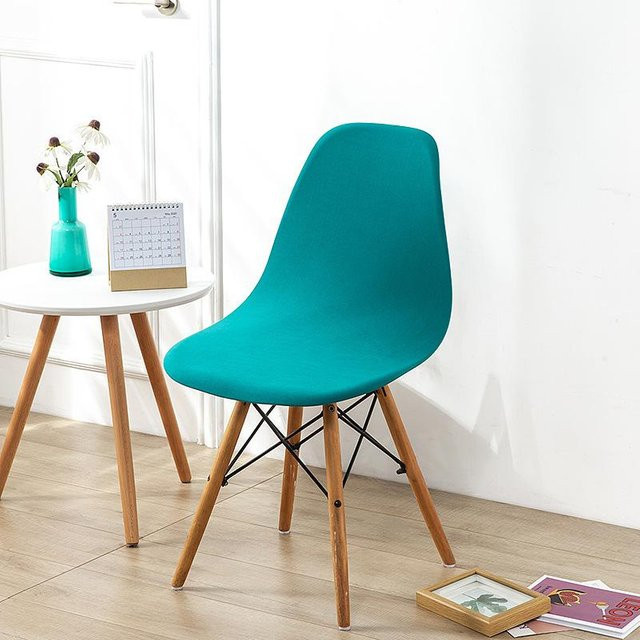 Elastischer Eames Stuhlbezug aus wasserabweisendem Faserstoff in Türkis für Esszimmer und Hochzeiten - Bild 1