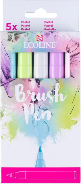 Ecoline Brush Pen Set mit Pastellfarben in Pink, Purple, Blue und Green - Bild 1