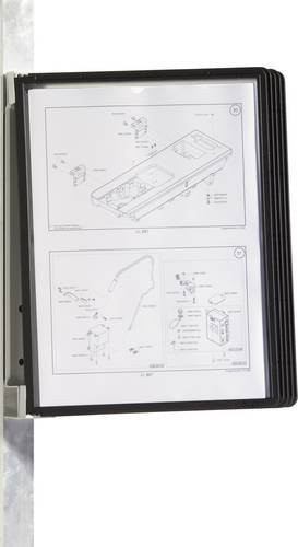 Durable Sichttafelsystem VARIO MAGNETIC WALL 5 Magnet-Wandhalter-Set in Schwarz und Grau mit 5 Whiteboards - Bild 1