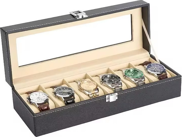 CAOWTAN Uhrenbox PU-Leder, Schwarz, Herren - Bild 1