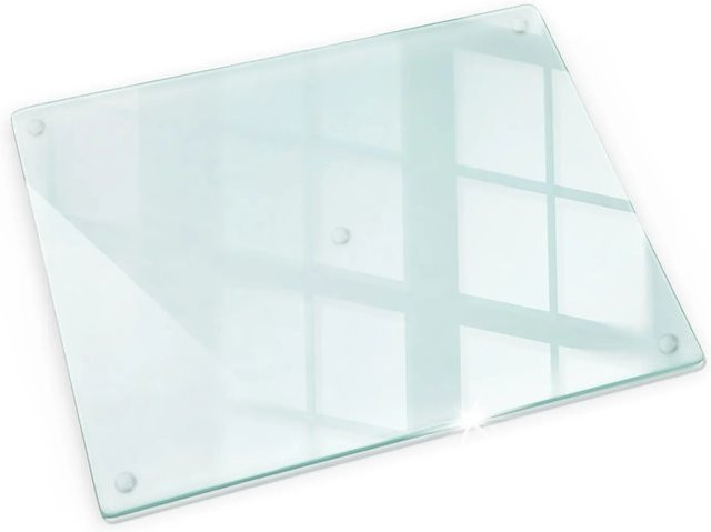 Tulup Schneidebrett aus Glas, transparent, rechteckig, rutschfest, B/T: 52 x 40 cm - Bild 1