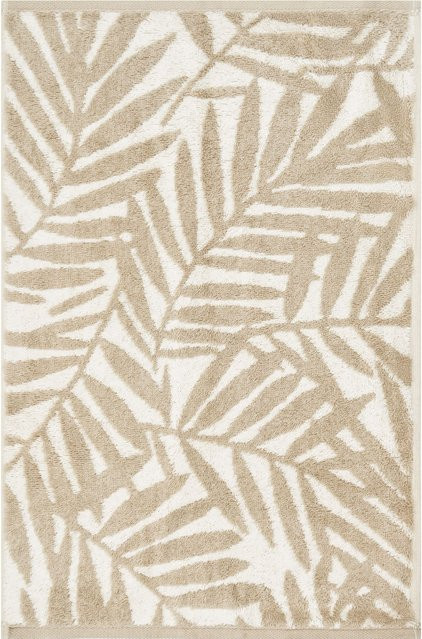 Gästetuch MAISON in Beige mit floralem Muster aus Baumwoll-Terry nach OEKO-TEX Standard 100 - Bild 1