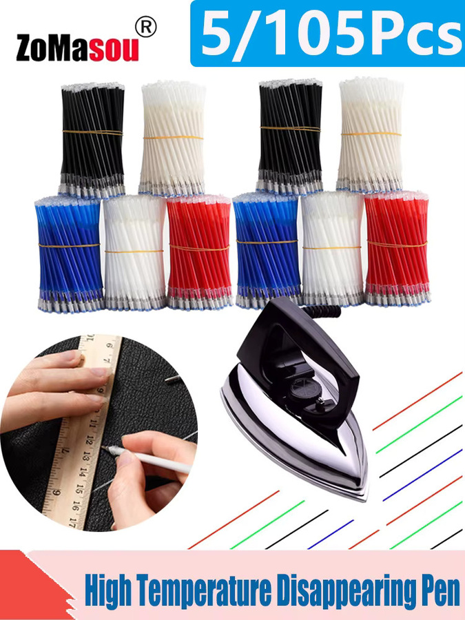 105 Stück Hochtemperatur-Stoffmarkierer zum Verschwinden als Nachfüllstifte für Patchwork, Leder und Nähwerkzeuge in Schwarz und Multicolour - Bild 6